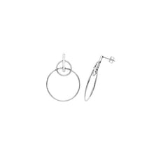 将图片加载到图库查看器,Silver Bubble Drop Hoop Earrings