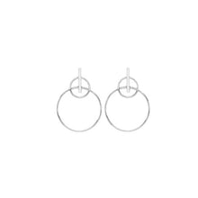 将图片加载到图库查看器,Silver Bubble Drop Hoop Earrings