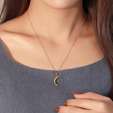 Load image into Gallery viewer, 18ct Yellow Gold Moon Design Necklace, Layering Necklace, Gift ( 925 Sterling Silver )
