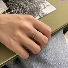 将图片加载到图库查看器,Silver Minimalist Layer Ring, Adjustable Ring, Stacking Ring, Stackable Silver Rings 925 Sterling Silver, Open Ring
