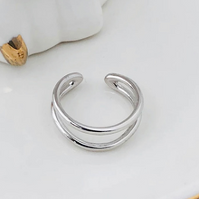 将图片加载到图库查看器,Silver Open Curve Ring