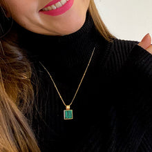将图片加载到图库查看器,Gold Plated Green Malachite Pendant