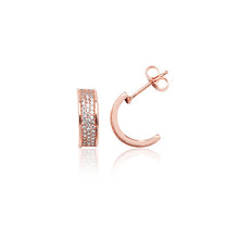 将图片加载到图库查看器,Rose Gold Zircon Half Hoops