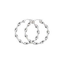 将图片加载到图库查看器,Dramatic Twisted Silver Hoops