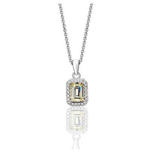 将图片加载到图库查看器,Silver Halo Simulated Yellow Sapphire Necklace