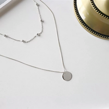 Загрузить изображение в средство просмотра галереи, Silver Double Row Coin Necklace