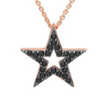 Загрузить изображение в средство просмотра галереи, Rose Gold Black Zircon Star Necklace