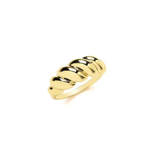 Gold Domed Ribbed Gypsy Ring