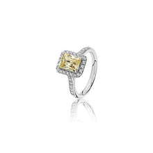 Load image into Gallery viewer, Halo Simulated Yellow Sapphire Ring
