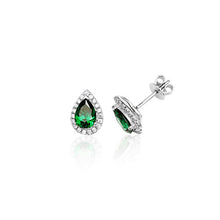 Load image into Gallery viewer, Emerald Earrings, Teardrop
