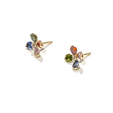 将图片加载到图库查看器,Multi Gemstone Flower Studs