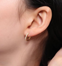 Load image into Gallery viewer, Silver Midi Zircon Hoops