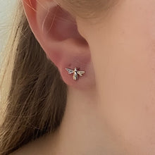 将图片加载到图库查看器,Silver Bee Earrings, Sterling Silver