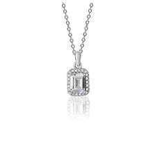 Load image into Gallery viewer, Silver Halo Simulated Diamond Necklace

