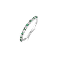 将图片加载到图库查看器,Emerald Green Half Eternity Ring