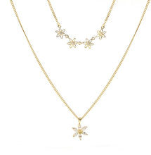 Загрузить изображение в средство просмотра галереи, Gold Flower Design Necklace, Double Row