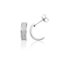 将图片加载到图库查看器,Silver Zircon Half Hoops