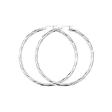 将图片加载到图库查看器,Large Twisted Silver Hoops