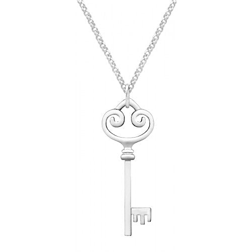 Attractive Subtle Silver Key Necklace