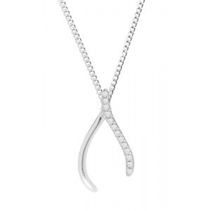 Silver wishbone store charm