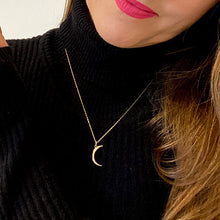 Load image into Gallery viewer, Yellow Gold Moon Necklace
