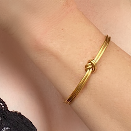 Gold Plated Knot Cuff