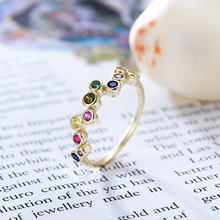 Load image into Gallery viewer, Gold Rainbow Zircon Ring
