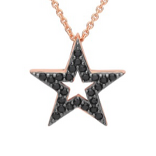 Cargar imagen en el visor de la galería, Rose Gold Black Zircon Star Necklace
