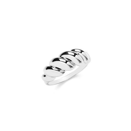 Silver Domed Ribbed Gypsy Ring