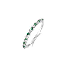 Load image into Gallery viewer, Emerald Green Half Eternity Ring
