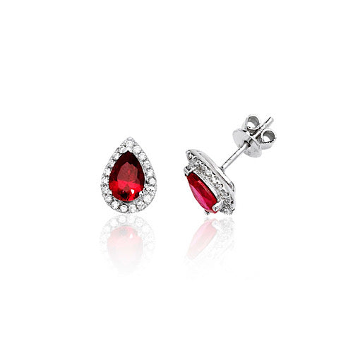 Ruby Earrings, Teardrop
