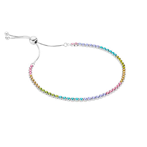 Rainbow Zircon Adjustable Bracelet